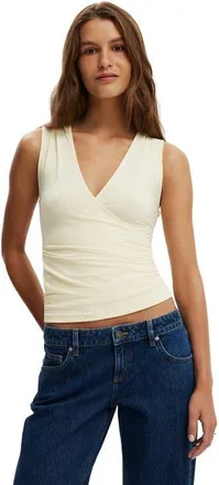 Cotton On Womens Marlo Wrap Tank in Vanilla Glow at Nordstrom, Size X-Small