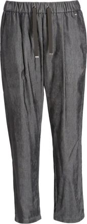 Herno Geribbelde broek met trekkoord - Grijs