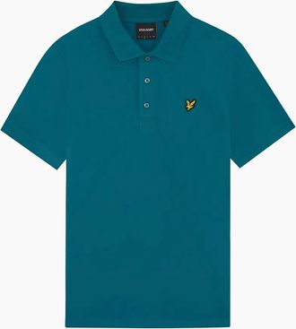 Lyle & Scott Mens Lyle & Scott Plain Polo Shirt Lagoon - Blue - Size: 42