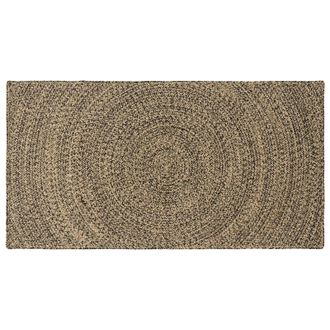 vidaXL Alfombras De &Aacute;rea Natural Y Negro 100 X 200 Cm Yute Vidaxl