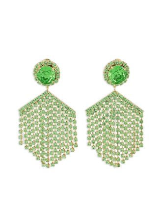 Shourouk Strawberry embellished fringe earrings - women - Brass/Rhinestone - One Size - Gold