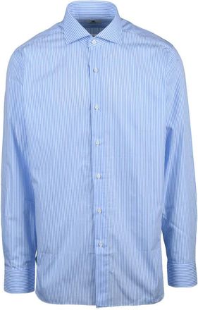 LUIGI BORRELLI NAPOLI Cotton Shirt - White/Light Blue
