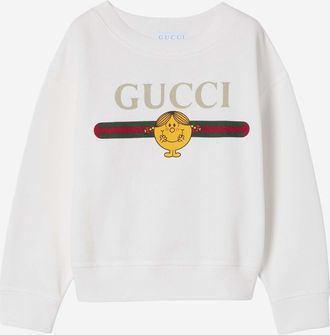 Gucci Girls Printed Cotton Sweatshirt White Hoods & Sweatshirts