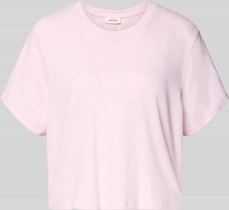 American Vintage American Vintage T-Shirt mit geripptem Rundhalsausschnitt in Hellrosa Melange, Gr&ouml;&szlig;e L