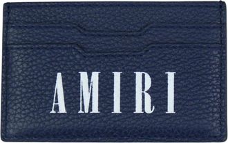 Amiri Navy Leather Card Holder