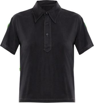 Maison Margiela Polotop met korte mouwen en knopen - Zwart