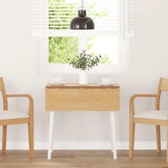 vidaXL Mesa De Comedor De Madera Maciza De Caucho Blanco Vidaxl