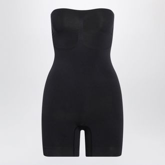 SKIMS Black Seamless Sculpt strapless short shaping bodysuit