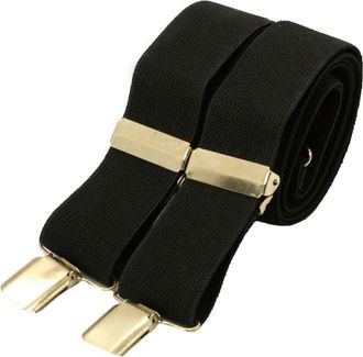 Generic David Van Hagen Mens Standard 35mm Braces - Black/Gold
