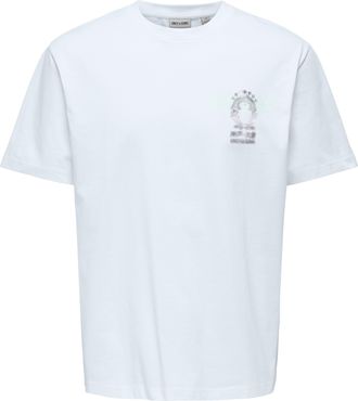 Only & Sons T-Shirt ONLY & SONS ONSFRED LIFE RLX SS PRINT TEE NOOS, Herren, Gr. XXL, hellwei&szlig; print:conichiwa toad, Jersey, Obermaterial: 100% Baumwolle, bedruckt