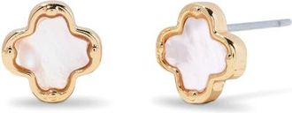 Brook & York Chatham Clover Mother-of-Pearl Stud Earrings in Gold at Nordstrom