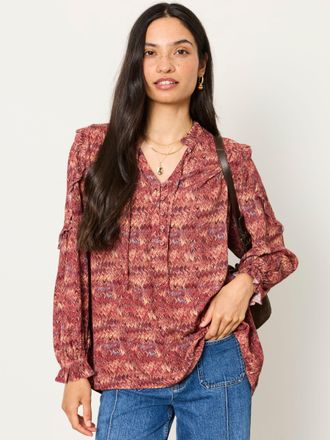 Fat Face FatFace Eddie Dark Purple Marble Tunic