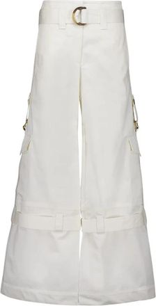 Zimmermann Cargo Broek in Ivoor - Dames - Wijde Broeken - Beige - XS - Katoen - Broeken