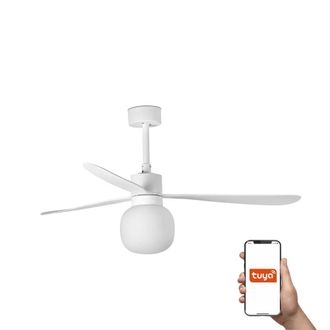 Netlighting Amelia 132cm Tuya Smart Ceiling Fan LED Globe White