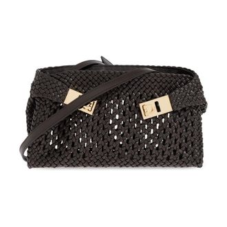 Ferragamo Tassen, Dames, Zwart, ONE Size, Leer, Hug Mini Schoudertas
