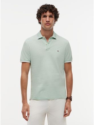Tommy Hilfiger Mens Regular Fit Linen-Blend Pique Polo - Green - XXL