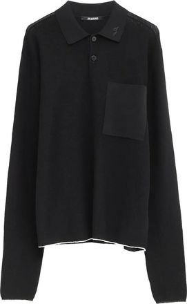 Jacquemus logo-embroidered patch-pocket knitwear sweater - Black