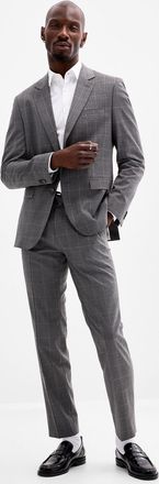 HUGO BOSS Mens Grey windowpane check suit Extra slim fit