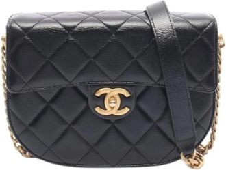 Chanel Pre-owned Matelasse Leren Schoudertas - Dames - Vintage Schoudertas - Zwart - ONE Size - Leer - Vintage