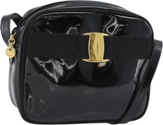 Ferragamo Pre-owned Enamel Shoulder Bag - Dames - Vintage Schoudertas - Zwart - ONE Size - Vintage