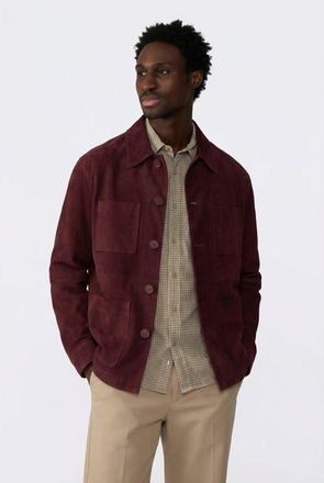 FURNIQ Beckett Suede Chore Jacket in Burgundy at Nordstrom, Size Xxx-Large