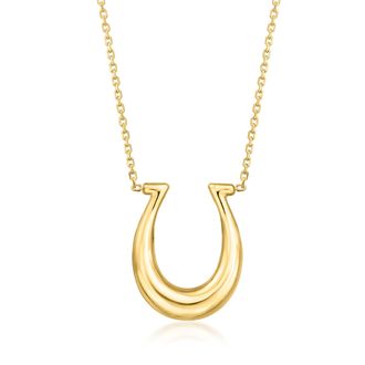Ross-Simons Italian 14kt Yellow Gold Horseshoe Necklace