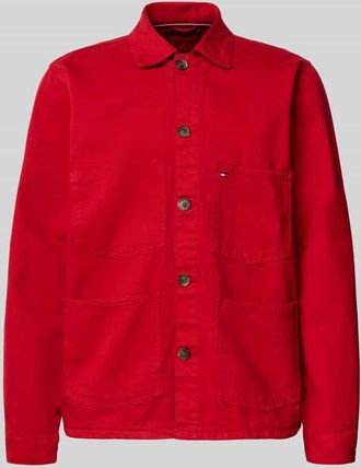 Tommy Hilfiger Regular Fit Hemdjacke aus reiner Baumwolle in Rot, Gr&ouml;&szlig;e XXL