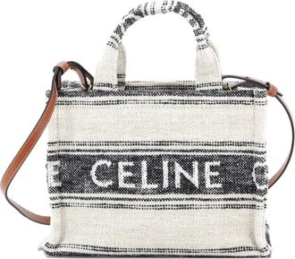 Celine Cabas Thais Tote Striped Jacquard Textile Small satchel - Toni neutri
