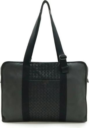 Bottega Veneta Pre-owned Leather 2way Aktetas - Heren - Vintage Schoudertas - Zwart - ONE Size - Leer - Vintage