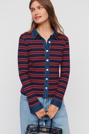 Dolan Denim Mix Cardigan Top