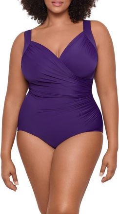 Miraclesuit Sanibel Underwire One-Piece Swimsuit in Mulberry at Nordstrom, Size 24W