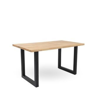 Home Heavenly Mesa de comedor mesa sal&oacute;n acabado madera con patas de metal 140x80 cm