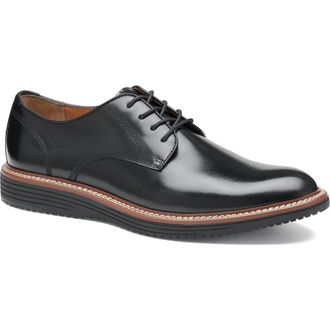 Johnston & Murphy Upton Plain Toe Derby in Black Full Grain Bl at Nordstrom Rack, Size 10.5