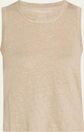 Majestic Filatures Crewneck Stretch Linen Tank