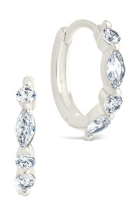 Sterling Forever Kensington Cubic Zirconia Hoop Earrings in Silver at Nordstrom