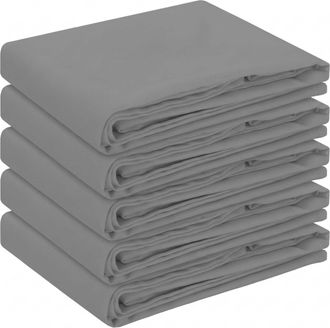 vidaXL Tela Para Mesa 5 Uds. Ovalado Gris Claro 130 X 180 Cm Poli&eacute;ster Vidaxl