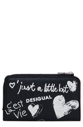 Desigual Medium Faux Leather Wallet in Black at Nordstrom