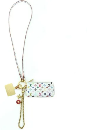 Louis Vuitton Multi-Color White Monogram Canvas Leather Pouch (Pre-Owned)