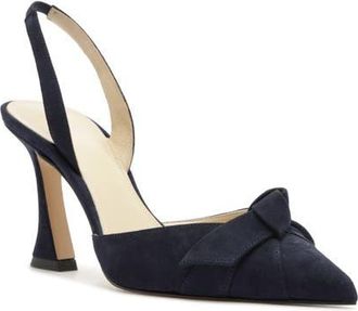 Alexandre Birman Clarita Pointed Toe Slingback Pump in Navy at Nordstrom, Size 11.5