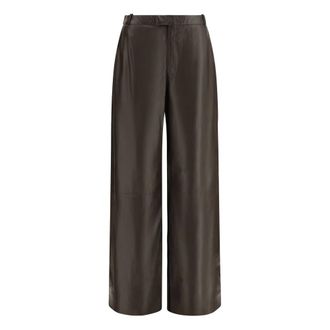 Arma Leren broek - Dames - Broeken - Bruin - Maat: M Leer