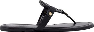 Tory Burch Miller Sandal - Dames - Slippers - Zwart - 35 EU - Leer - Schoenen
