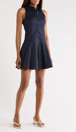 Cinq &agrave; Sept Poppy Sleeveless Stretch Twill Shirtdress in Navy at Nordstrom Rack, Size 8