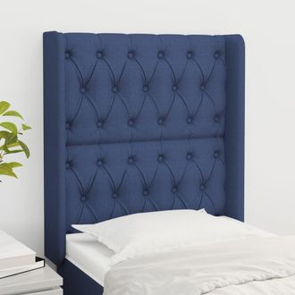 vidaXL Cabecero Con Orejas De Tela Azul 83x16x118/128 Cm Vidaxl
