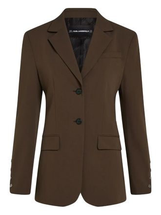 Karl Lagerfeld single-breasted blazer - women - Viscose/Polyester/Elastane - 46 - Brown