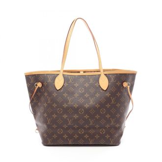 Louis Vuitton Brown Monogram Coated Canvas Leather Handbag Tote Bag (Pre-Owned)
