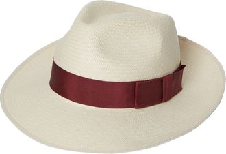 Oliver Brown Panama Hat Semi Down Brim - Burgundy Band