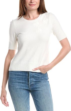 T Tahari Floral Applique Sweater