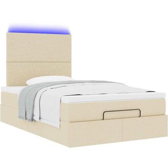 vidaXL Estructura De Cama Otomana Colch&oacute;n Tela Crema 120x190 Cm Vidaxl