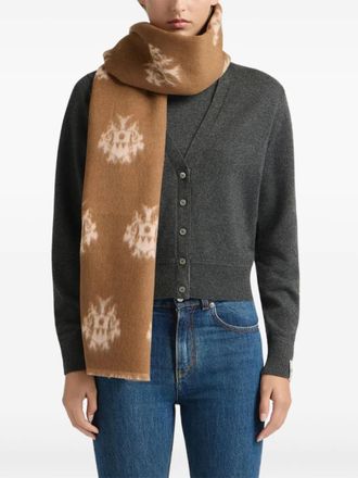 Bally Sciarpa con stampa - Marrone