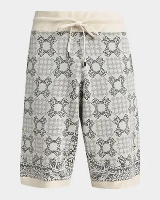 Amiri Men & apos;s MA Quad Check Knit Drawstring Shorts
